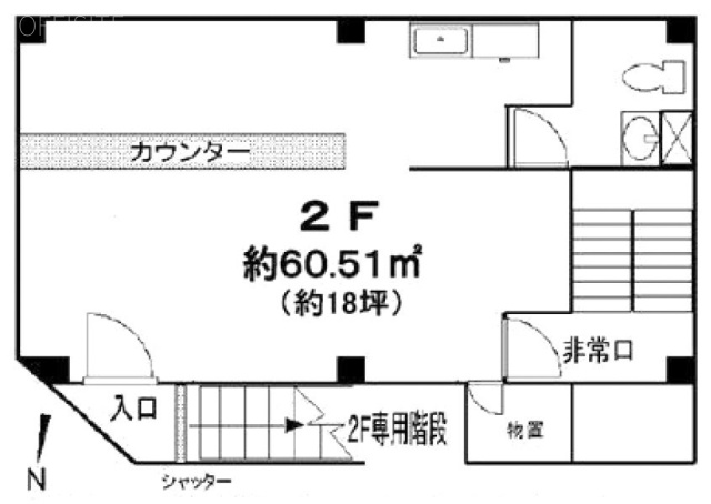 桂昇綾瀬西口ビル2F 間取り図