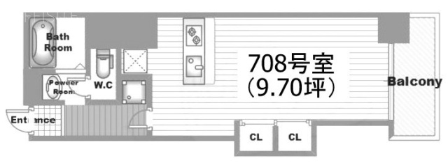 高田馬場ヒルサイドパレス708 間取り図