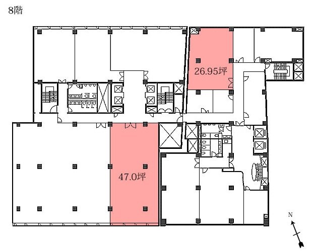 虎ノ門実業会館(本館)8F 間取り図