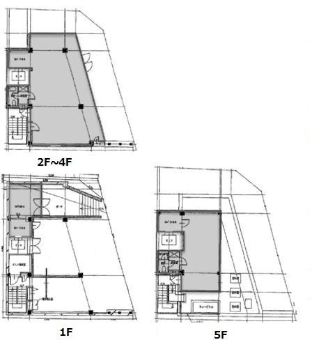 代々木スクエア1F～5F 間取り図