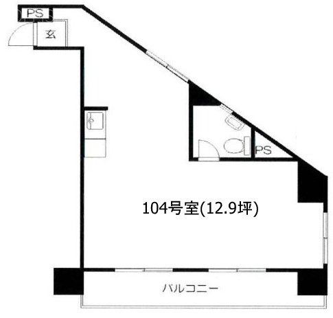 パラスト市ヶ谷104 間取り図