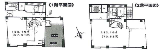 MOMON六本木ビル1F～2F 間取り図