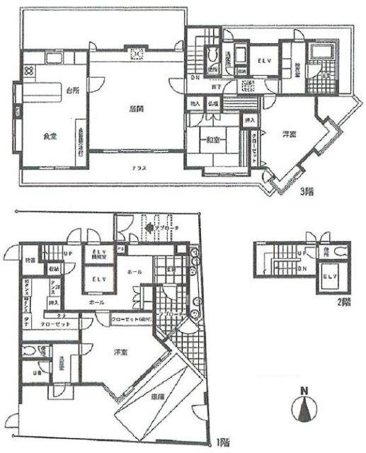 コート三鷹1F～3F 間取り図