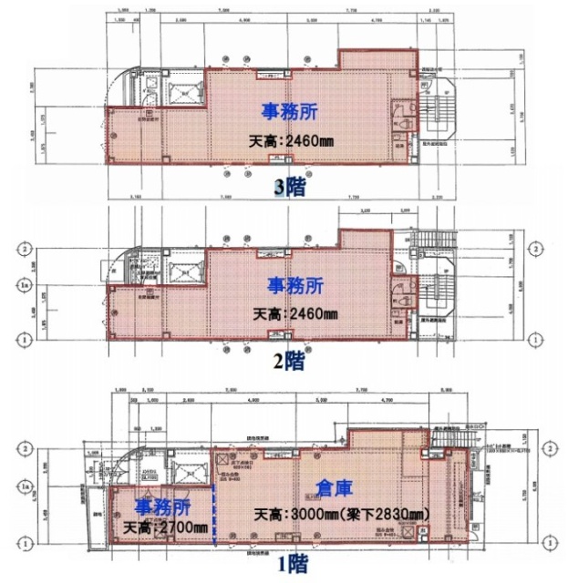 星和クレストビル1F～3F 間取り図