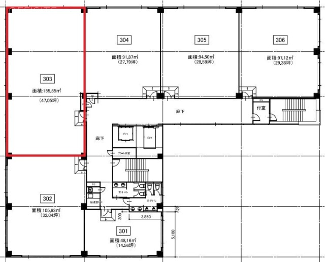 ウェルネスキューブ大宮303 間取り図