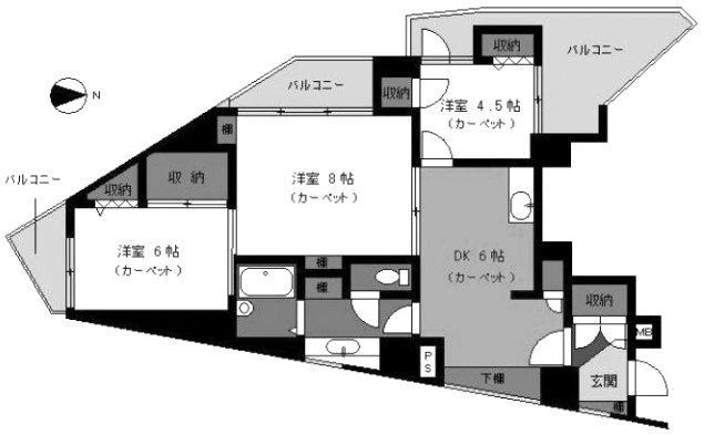 エクセル中目黒ビル501 間取り図