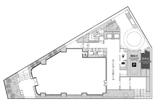 五反田フラットアイアンビル1F 間取り図
