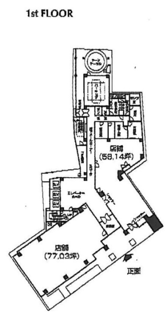 ラウンドクロス田町ビル1F 間取り図