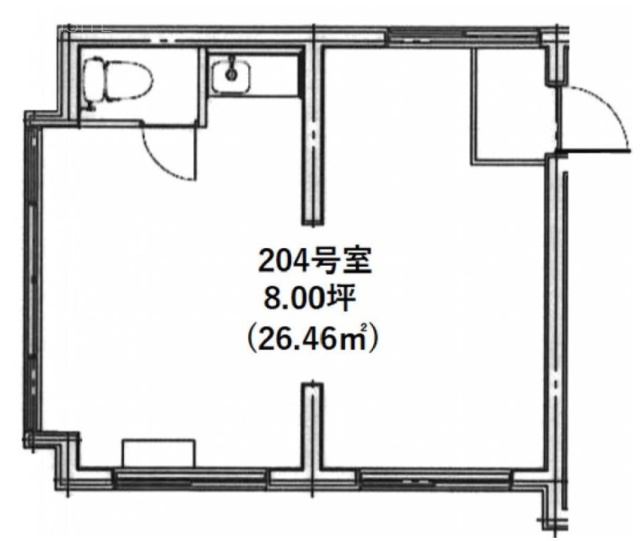 スタジオフラット204 間取り図