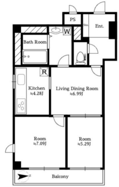 コンフォート麻布301 間取り図