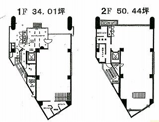 インテックス恵比寿1F～2F 間取り図