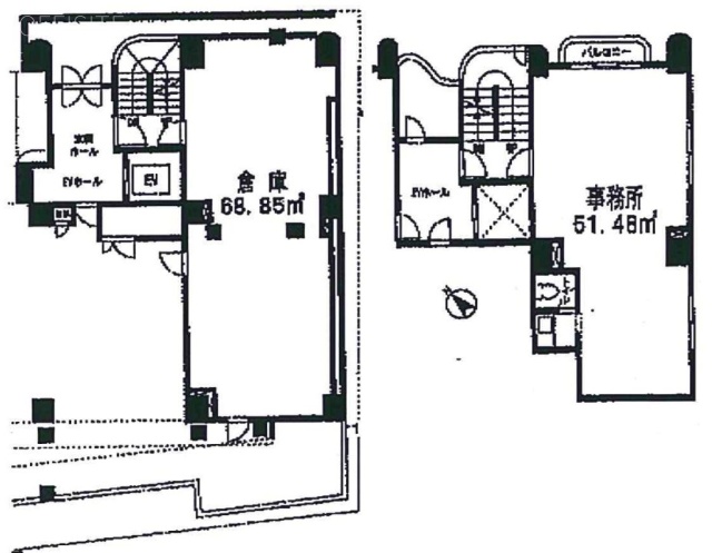 シュロス北海ビル1F～2F 間取り図