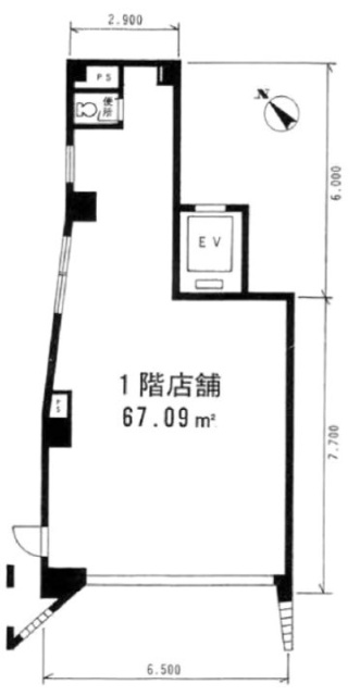 ザヴィラオン千駄木スクエアビル1F 間取り図