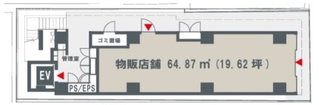 (仮)京橋2丁目プロジェクトビル1F 間取り図