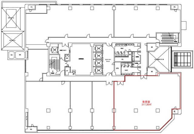 JRE芝二丁目大門ビル2F 間取り図