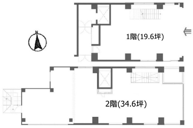 E・Yビル1F～2F 間取り図