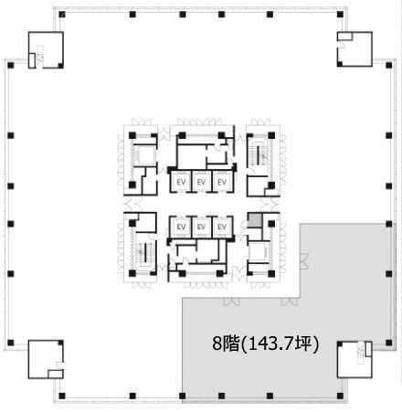 横浜ビジネスパーク(YBP)ウエストタワーCDE 間取り図