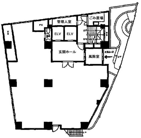 ケーエムビル1F 間取り図