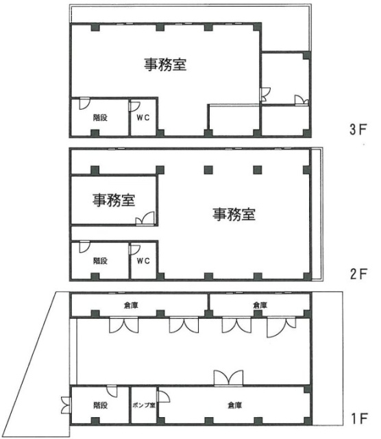 コニカミノルタヘルスケア元代々木ビル1F～3F 間取り図