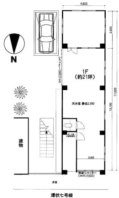 帝北ビル1F 間取り図