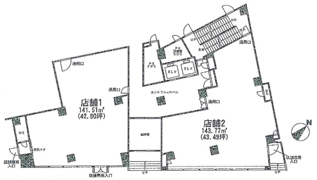 初台共同ビル1F 間取り図