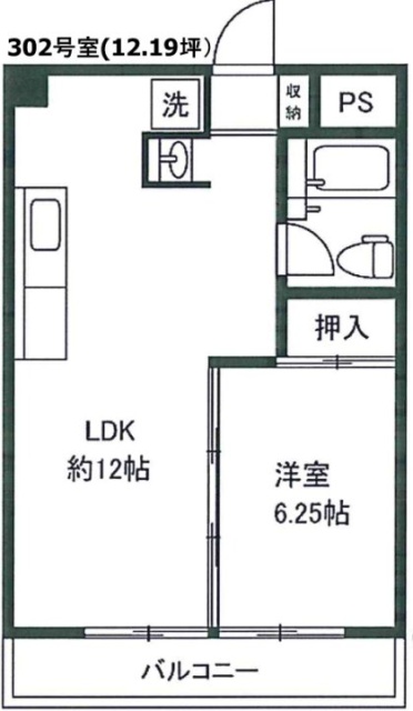 パラスト市ヶ谷302 間取り図