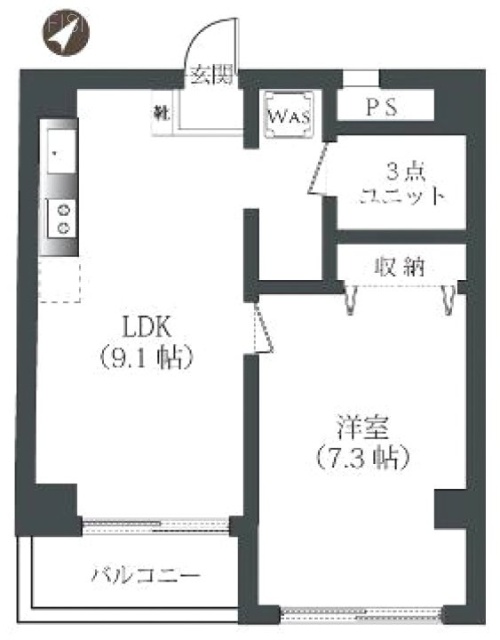 アルカディア表参道204 間取り図