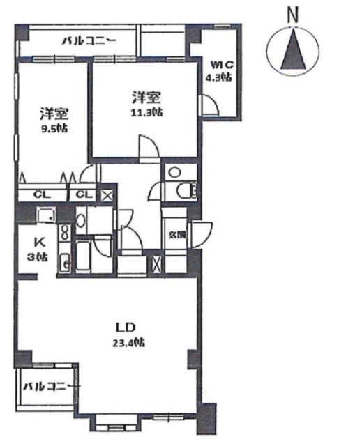 エスパシオ高輪101 間取り図