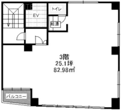 角地ビル3F 間取り図