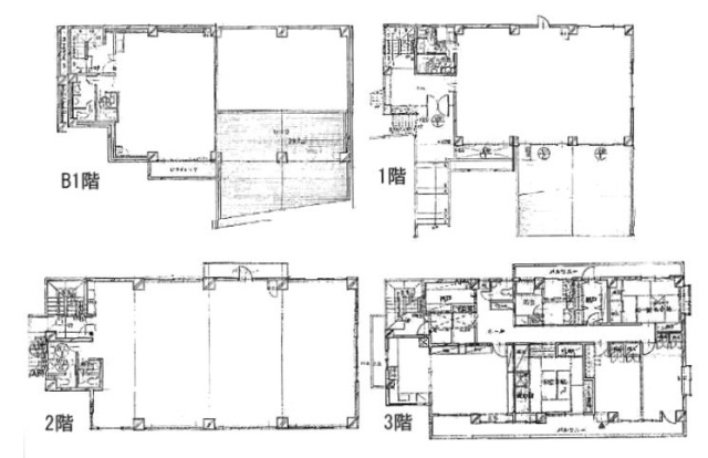 松井高輪ビルB1F～3F 間取り図