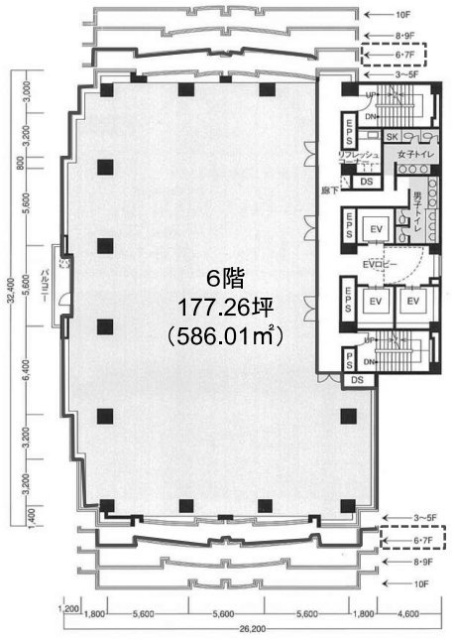 ラウンドクロス川崎6F 間取り図