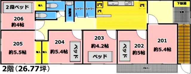 八王子市中町貸事務所2F 間取り図