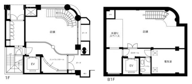 マリオン浜町ビルB1F～1F 間取り図