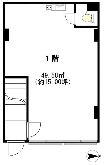 しゃくなげビル1F 間取り図