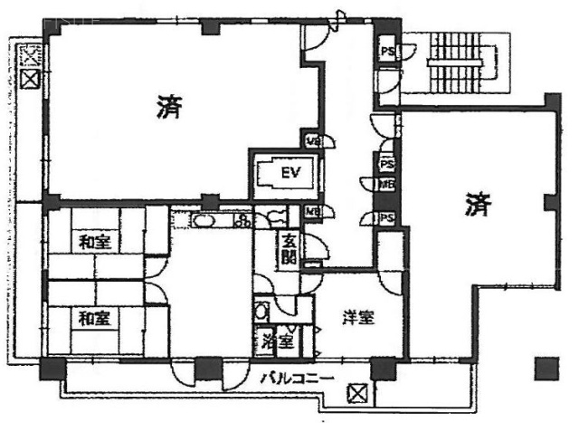 クインズコート新宿702 間取り図