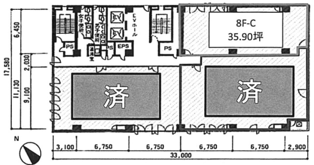 新横浜センタービルC 間取り図