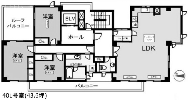 駒沢イースト401 間取り図