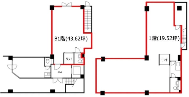 恒倉ビルB1F~1F 間取り図