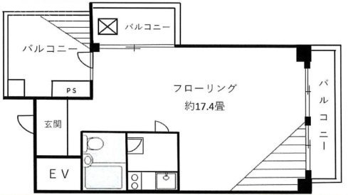 道玄坂1ハイツ7F 間取り図