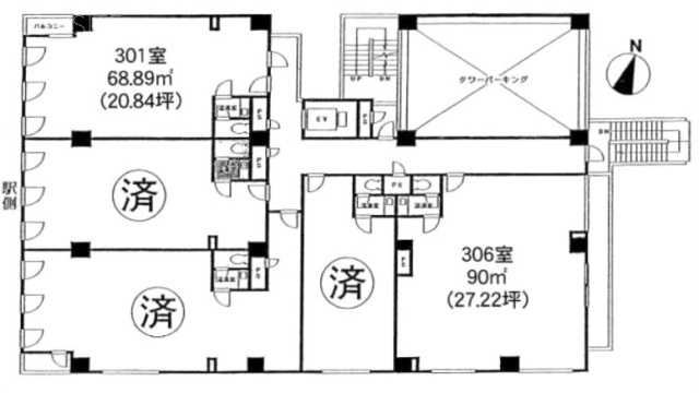 クオーレプロバンス篠崎(旧 篠崎サングリーンビル)301 間取り図