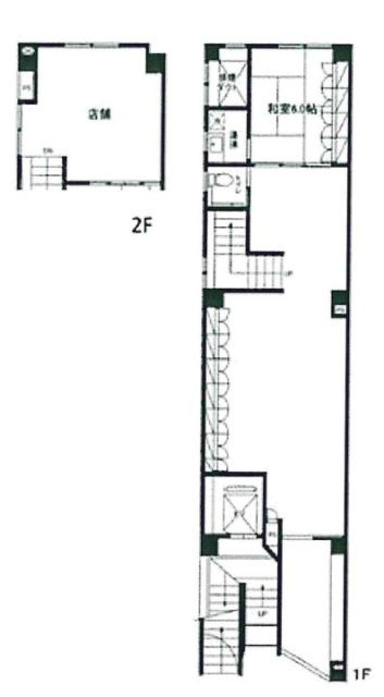 伊勢半ビル1F~2F 間取り図