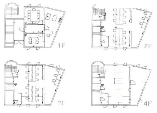 第5康洋ビル1F~4F 間取り図