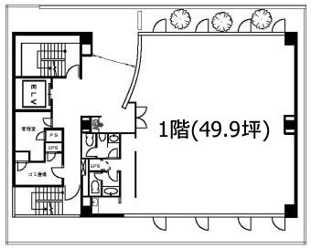 山崎共同ビル1F 間取り図