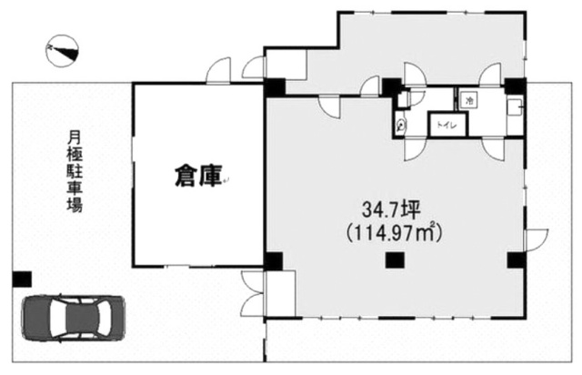 デュエット京町1F 間取り図