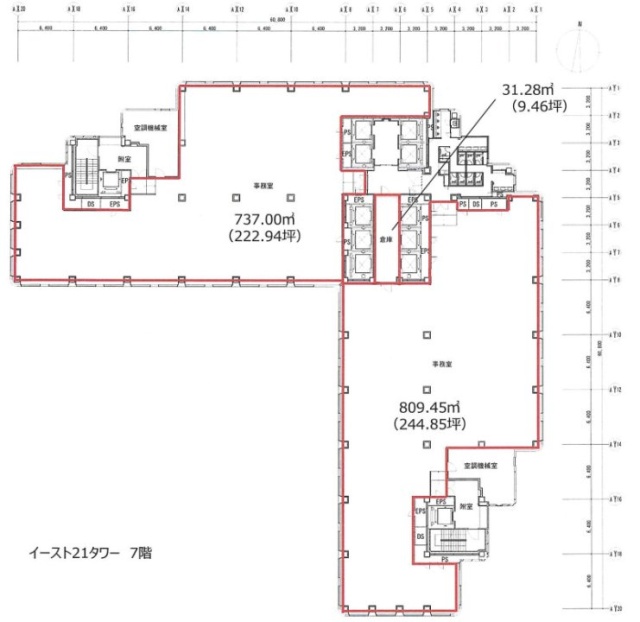 イースト21タワー7F 間取り図