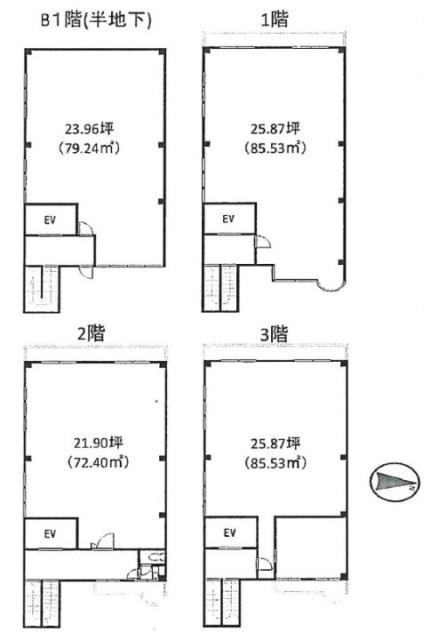 IKビルB1F～3F 間取り図