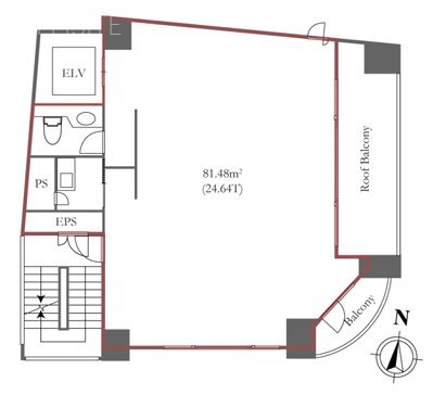 井筒西麻布ビル6F 間取り図