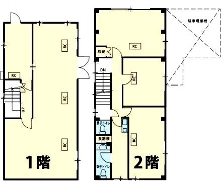 鷹番貸事務所1F～2F 間取り図