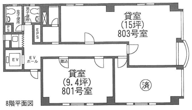 イワカタビル803 間取り図