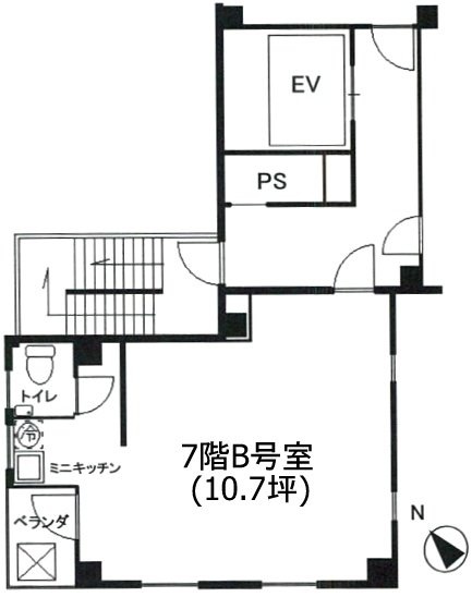 日宝茅場町ビルB 間取り図